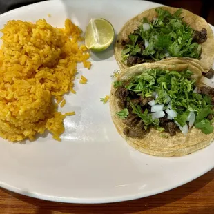 Taco 4. Two Tacos Dinner Plate double rice.