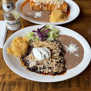 Come for lunch!  burrito Suiza &amp; my enchilada de res con Mole. My Oaxacan mom would approve