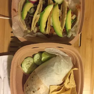 Tacos and burrito