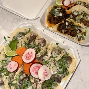 a variety of tacos