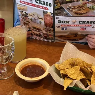 Small Pitcher Margaritas Chips and Salsa