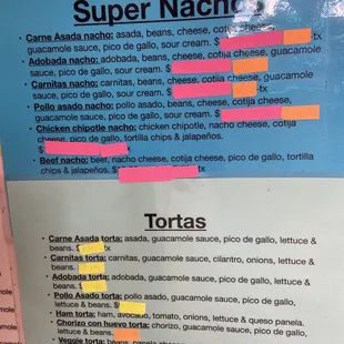 a menu for a restaurant