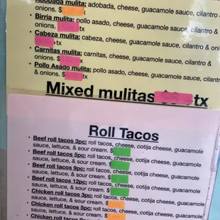 a menu