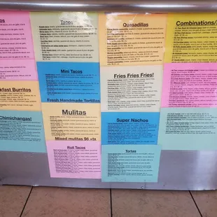 menu