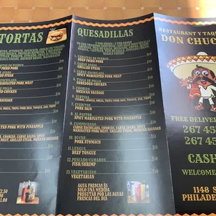 the menu