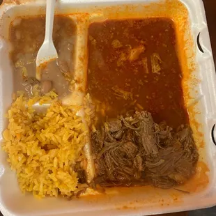 Birria with like 4 strips of meat