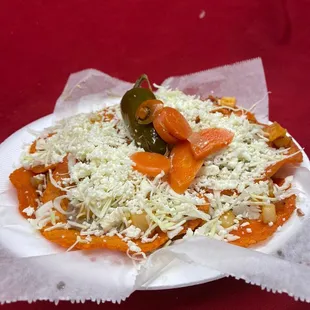 a plate of mexican food