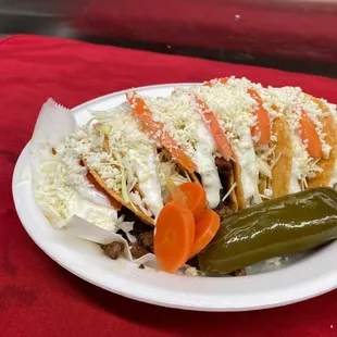 a plate of mexican food