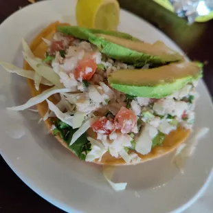 Ceviche tostada was bland and had an unusual texture about it. Score: 2 out of 10