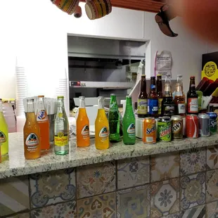 a variety of beverages