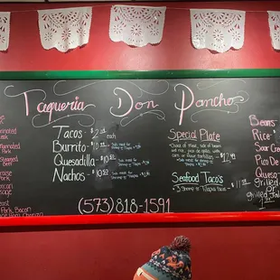Menu Chalkboard
