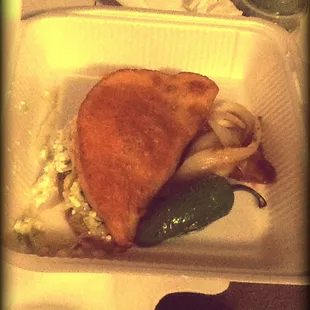 Chicharron quesadilla de maiz.  The &quot;shell&quot; was delicious!