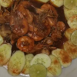 Camarones.   Ala diabla