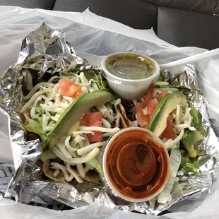 Steak and chicken supreme taco