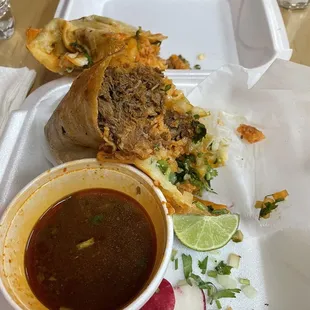 Beef birria burrito