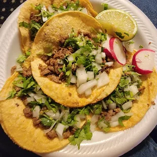 4 Carne Asada Tacos (con todo)