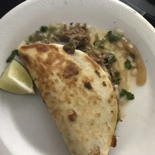 Carnitas quesadilla