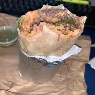 Regular Burrito special with cabeza, no onions