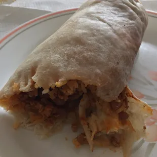 Inside of chicken burrito