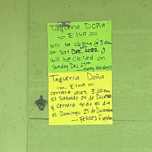 Sign of Closure (no mention of New Year's Eve)