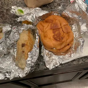 Beef Fajita Torta and California burrito- both were packed with flavor and were large portions, enough to share or for several meals.