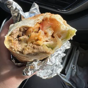 Inside a California burrito