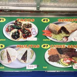 burritos and wraps, menu