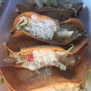 These potato tacos are sooo good. Come on a Thursday though, cause they're only $.99 cents each.