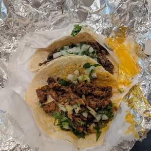 Pastor and fajita tacos