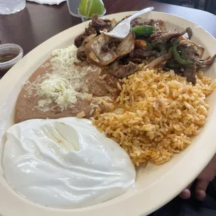 a plate of mexican food