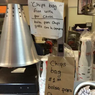 chips and a bag of chips