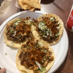 3 regular tacos