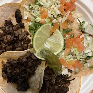 #1 Taco plate. Carne asada tacos and camarones tacos