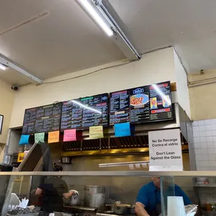 menus on the wall