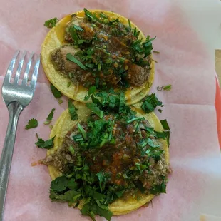 Chili Verde pork tacos