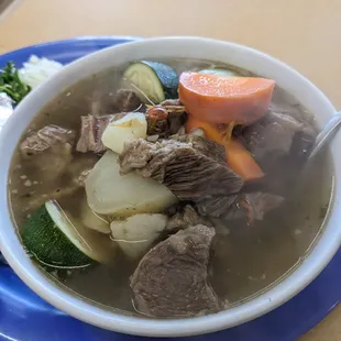 Beef soup on a cold day