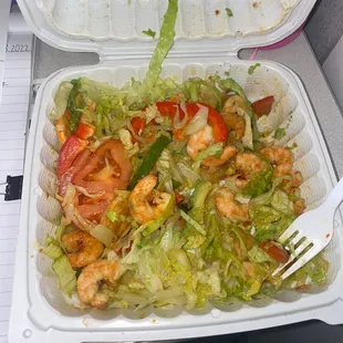 The shrimp was discolored and old never again
