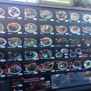 Drive thru menu