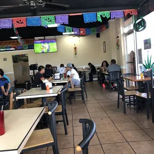 people eating at tables