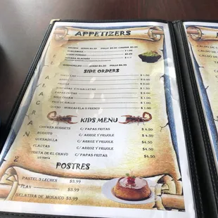 the menu