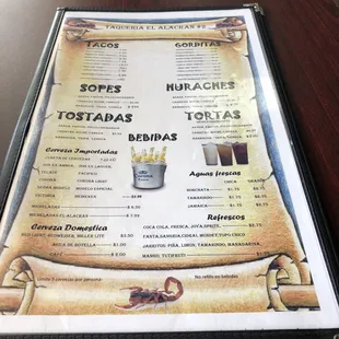 menu
