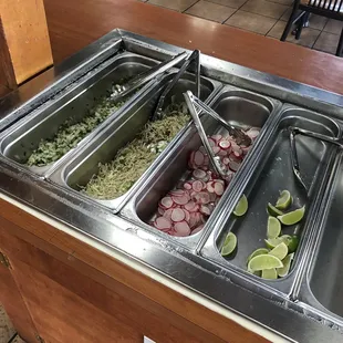 Salsa and condiment bar