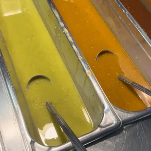 a variety of condiments