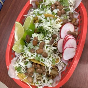Tacos de tripa, cabeza y lengua