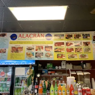 menus on the wall