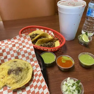 Salsas and agua de horchata