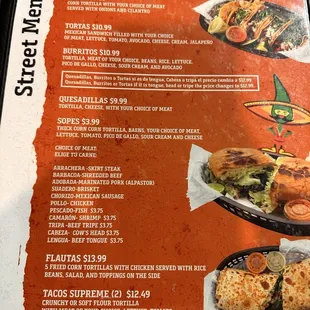 menu