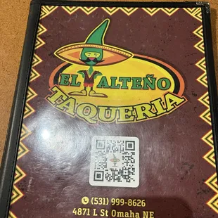 Menu, QR code