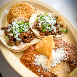 2 Tacos Combo (Carne Asada)