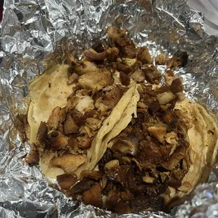 Suppose to be chicken taco - horrible again dry, hard, ola chicken
